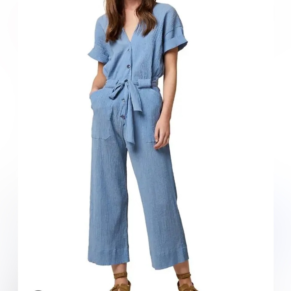 Sessun La Isla Chambray Crêpe Jumpsuit Blue Size FR 38 / US 6